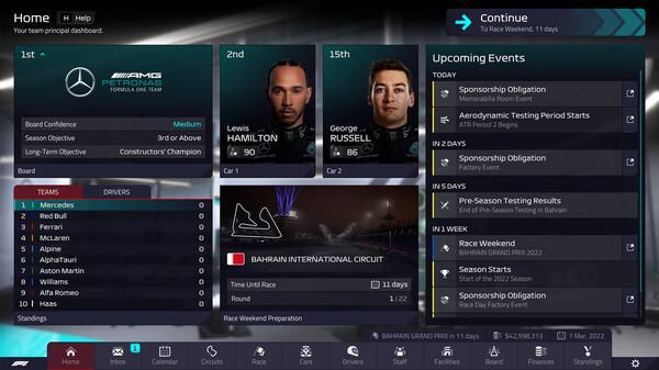 模拟游戏《F1车队经理2022》已在Steam发售截图
