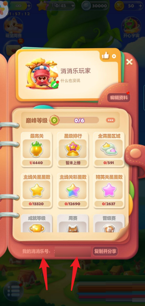 开心消消乐怎么查看消消乐号?开心消消乐查看消消乐号的方法截图