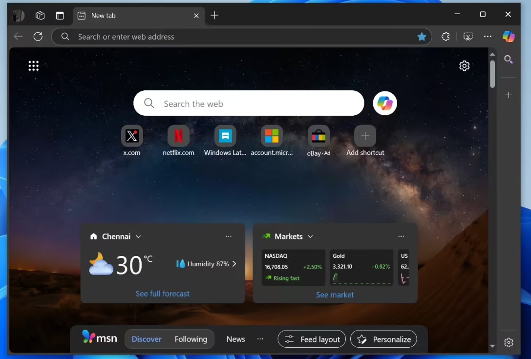 Edge 浏览器新标签页升级：AI 智能助手上线，答疑解惑更轻松截图