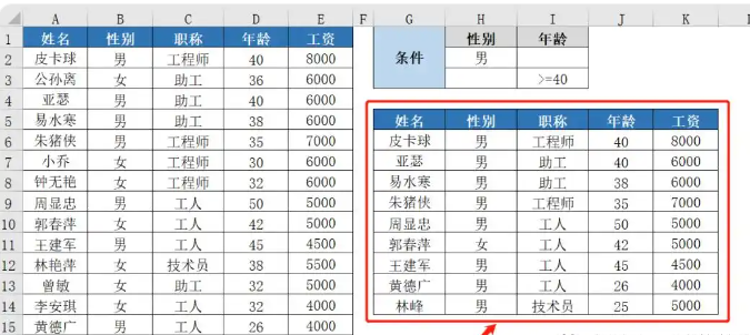 Excel高级筛选怎么用 Excel高级筛选的使用方法截图