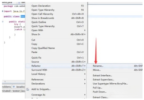 eclipse怎么修改类名?eclipse修改类名的方法截图
