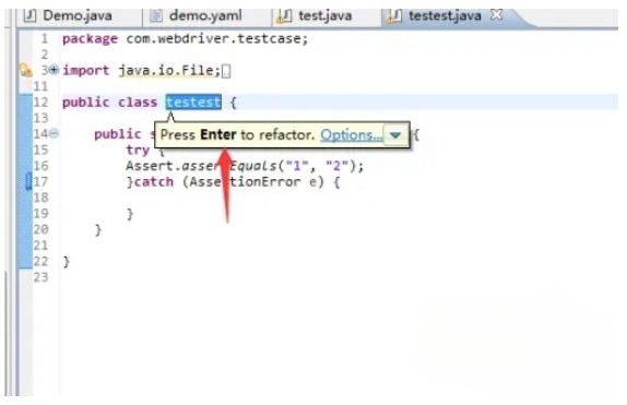 eclipse怎么修改类名?eclipse修改类名的方法截图