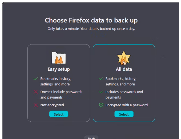 Firefox 火狐浏览器将推Win10转Win11原生备份工具，支持数据全量加密迁移截图