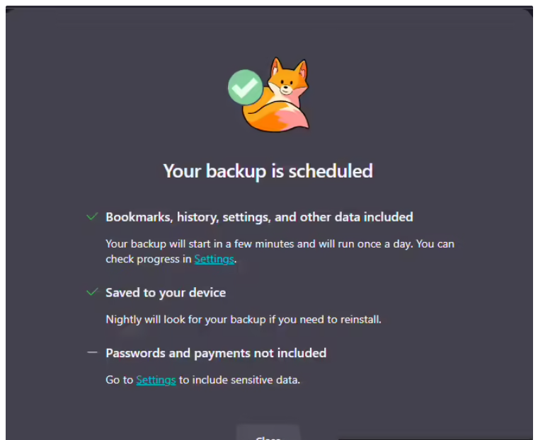 Firefox 火狐浏览器将推Win10转Win11原生备份工具，支持数据全量加密迁移截图